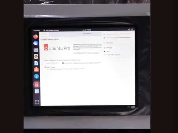 Pantalla con sistema operativo UBUNTU